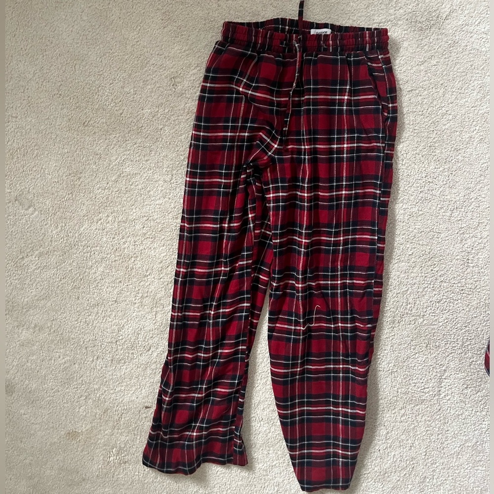 Garage red and black flannel pants